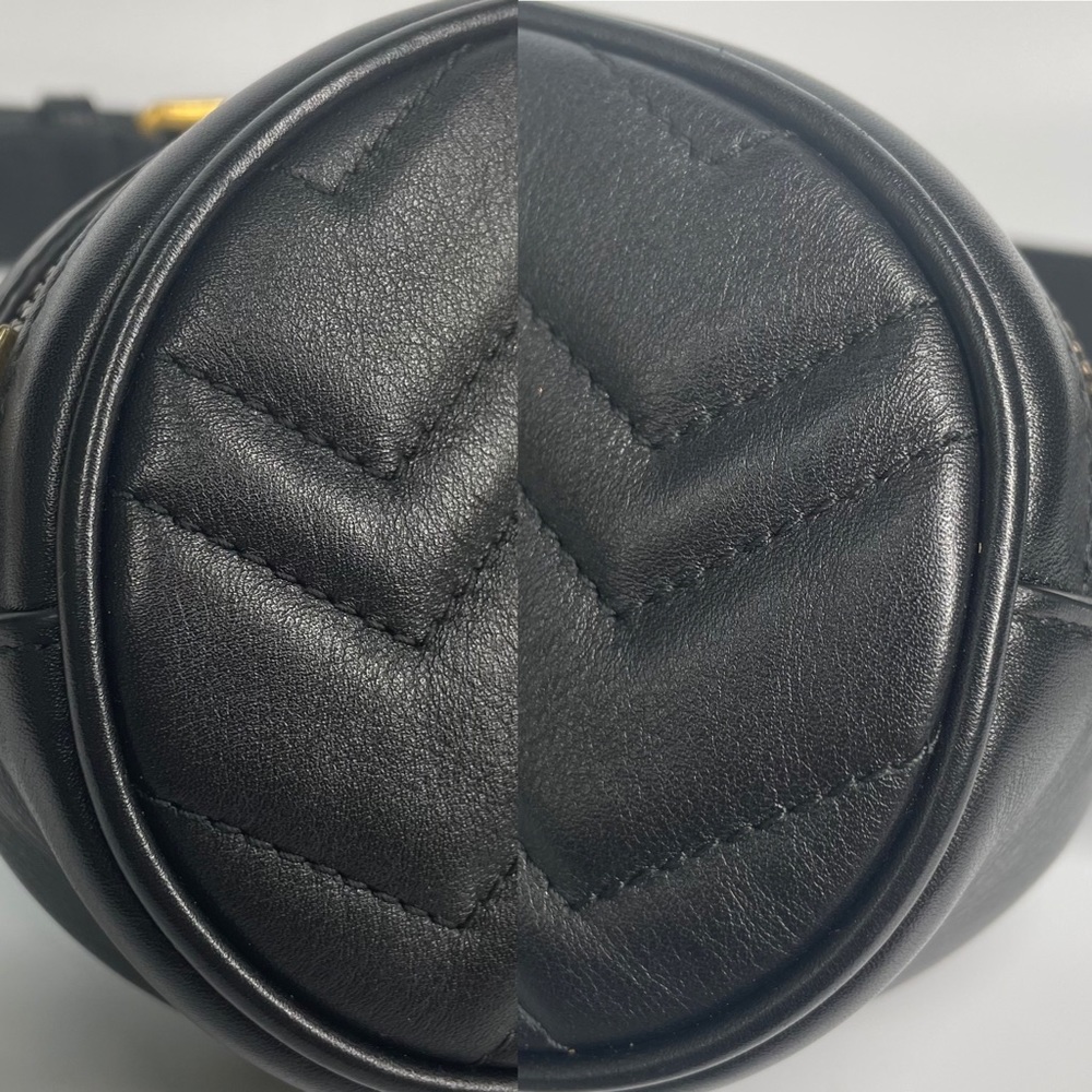 🔴SOLD🔴GUCCI Calfskin Matelasse GG Marmont Belt Bag - Picture 14 of 17